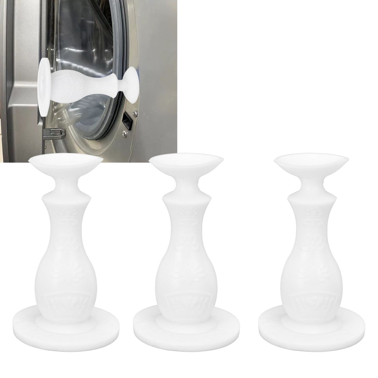 3Pcs Washer Door Stopper Front Load Washing Machine Door Holder Prop Rubber for Family UseWhite V1294-YM0523-3113220014912