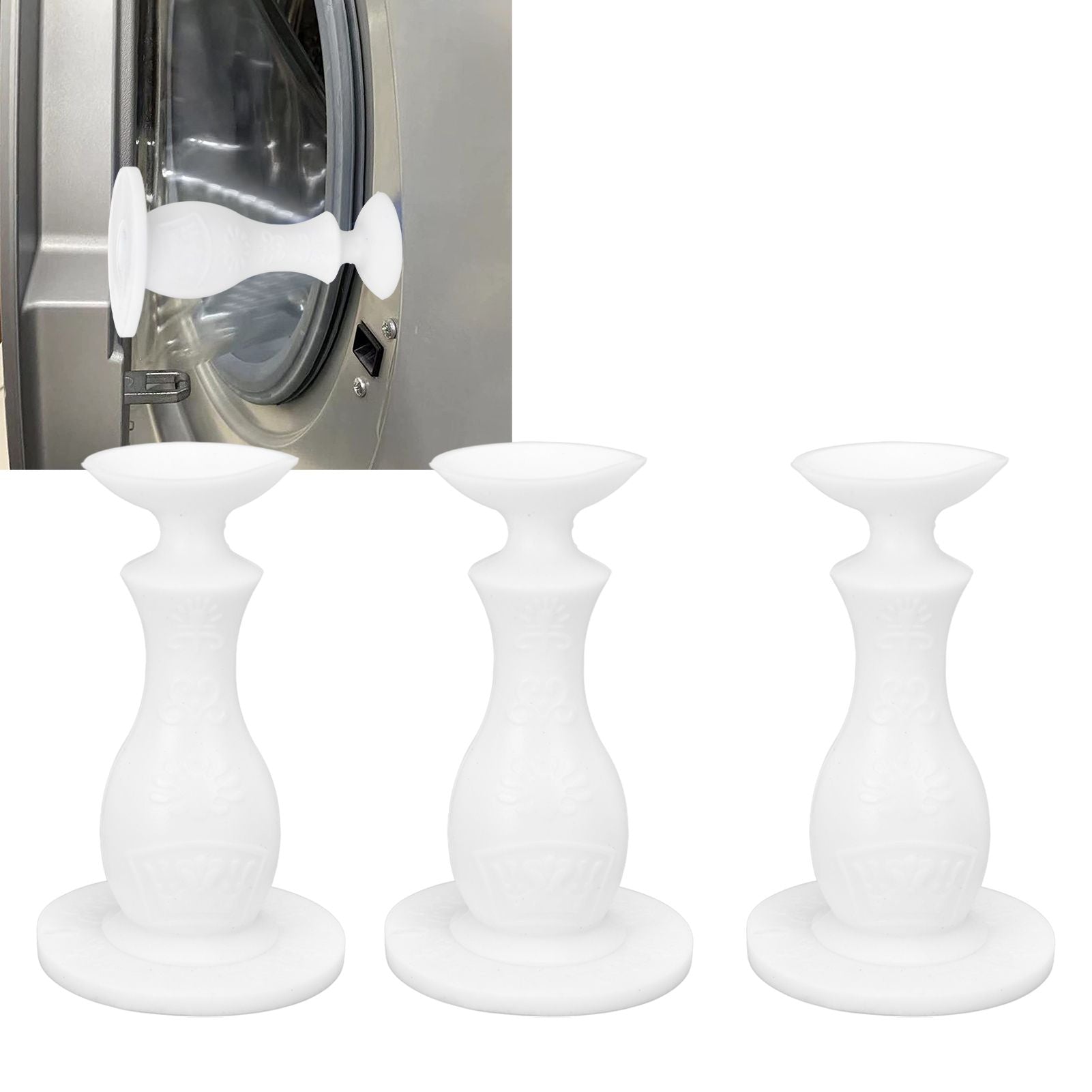 3Pcs Washer Door Stopper Front Load Washing Machine Door Holder Prop Rubber for Family UseWhite V1294-YM0523-3113220014912
