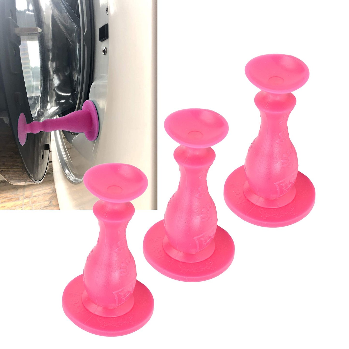 3Pcs Washer Door Stopper Front Load Washing Machine Door Holder Prop Rubber for Family UsePink V1294-YM0523-3113220014914