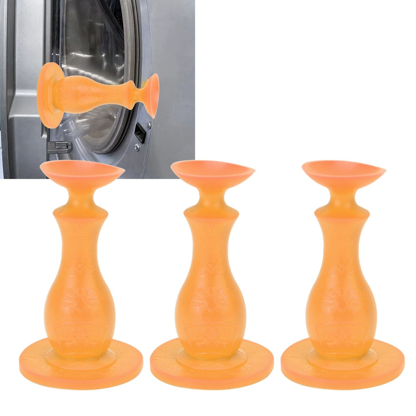 3Pcs Washer Door Stopper Front Load Washing Machine Door Holder Prop Rubber for Family UseOrange V1294-YM0523-3113220014915