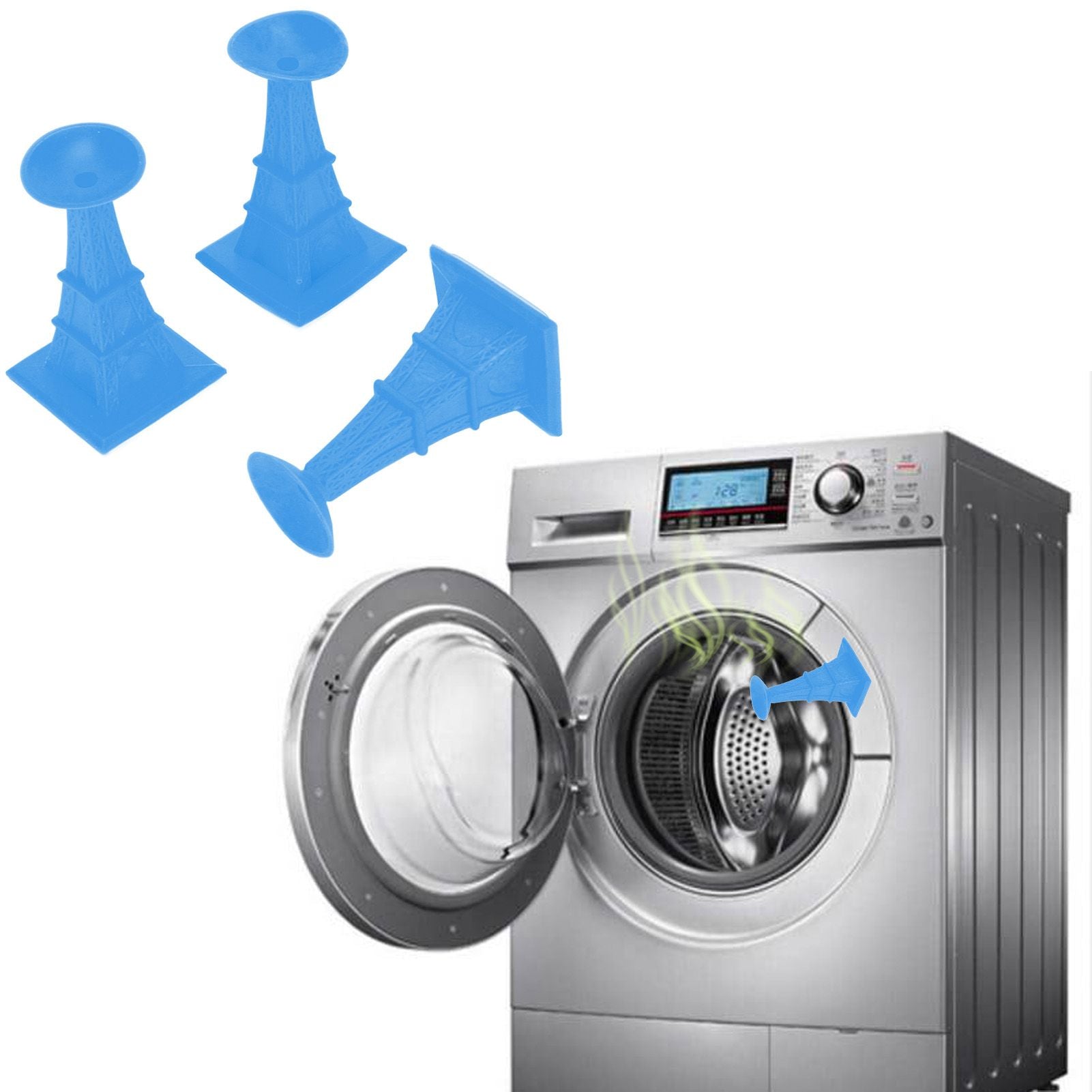 3Pcs Washer Door Prop Tower Type Soft Durable Suction Cup Design Front Load Washing Machine Door PropBlue V1294-YM0523-3113220015012