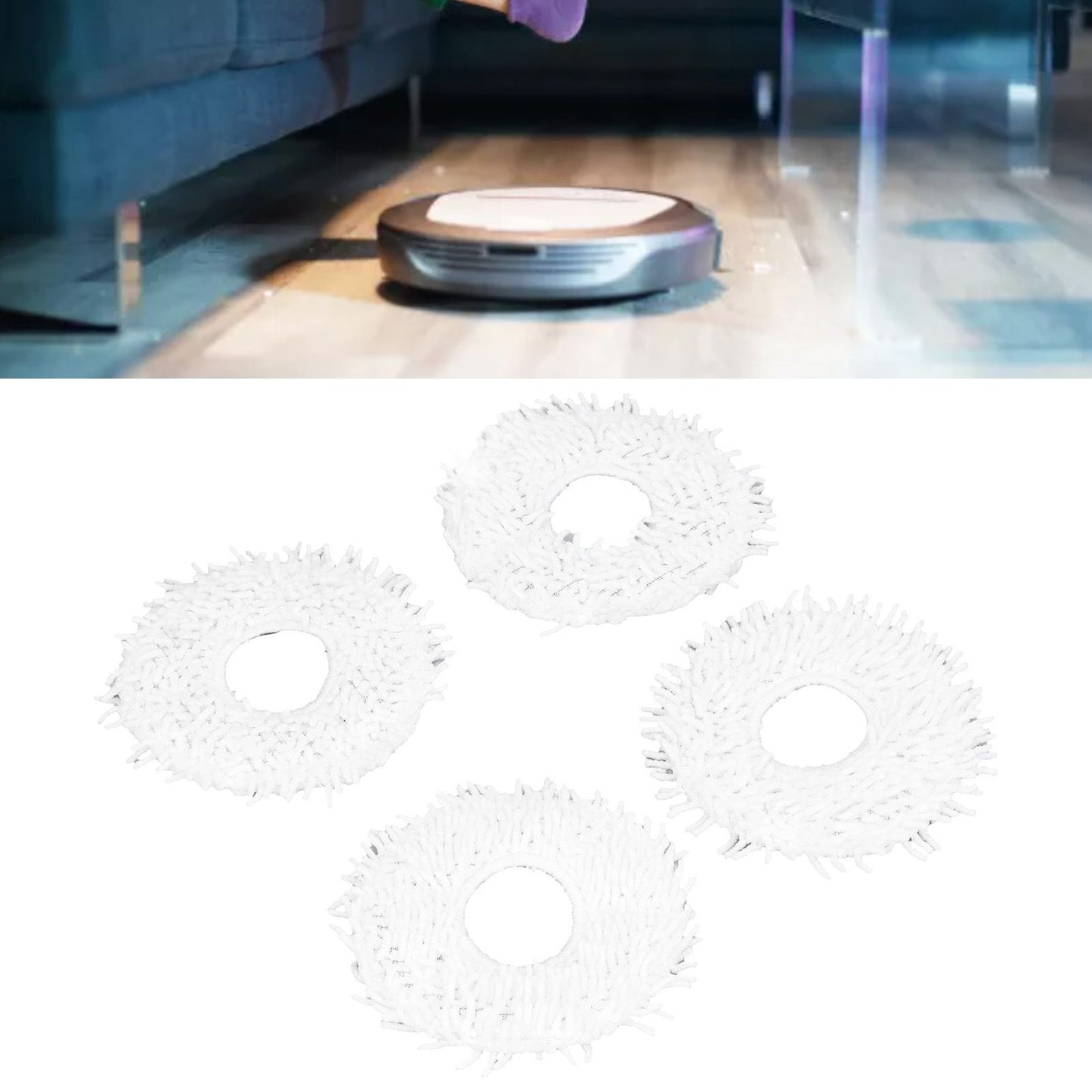 4Pcs Sweeper Replacement Mop Cloth Cleaning Mop Pad Non Woven Cloth for N9+ Sweeper Robot V1294-YM0523-3113220016311