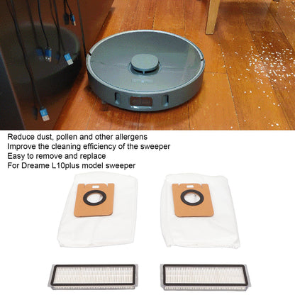 2set Cleaner Filter Dust Bag Set Improving Cleaning Efficiency Replaceable Filter Dust Bag for Dreame L10plus V1294-YM0523-3113220016611
