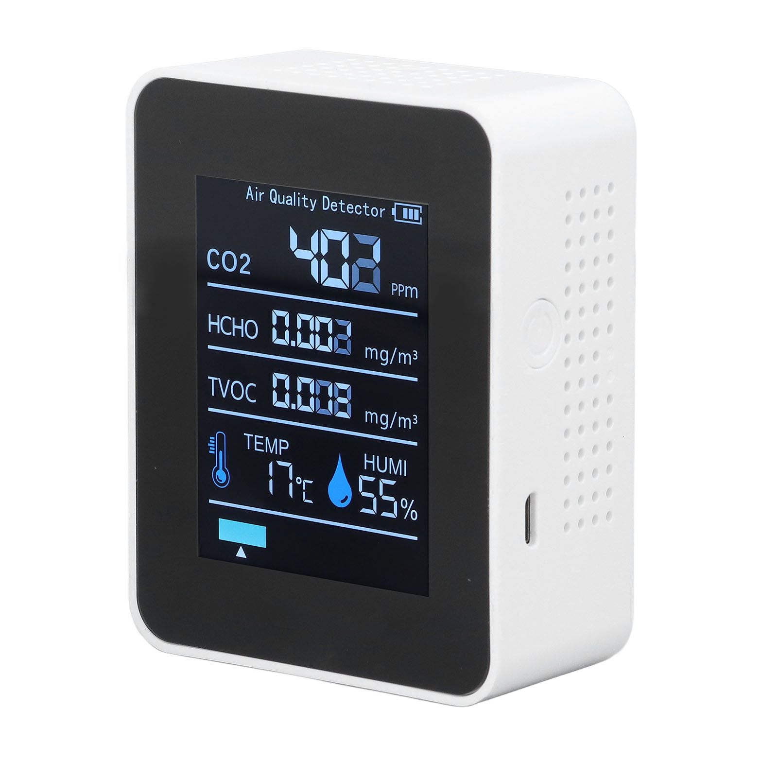 5 in 1 Air Quality Monitor Bluetooth APP Carbon Dioxide Detector USB Charging TVOC Temperature Humidity HCHO V1294-YM0523-3113220017311
