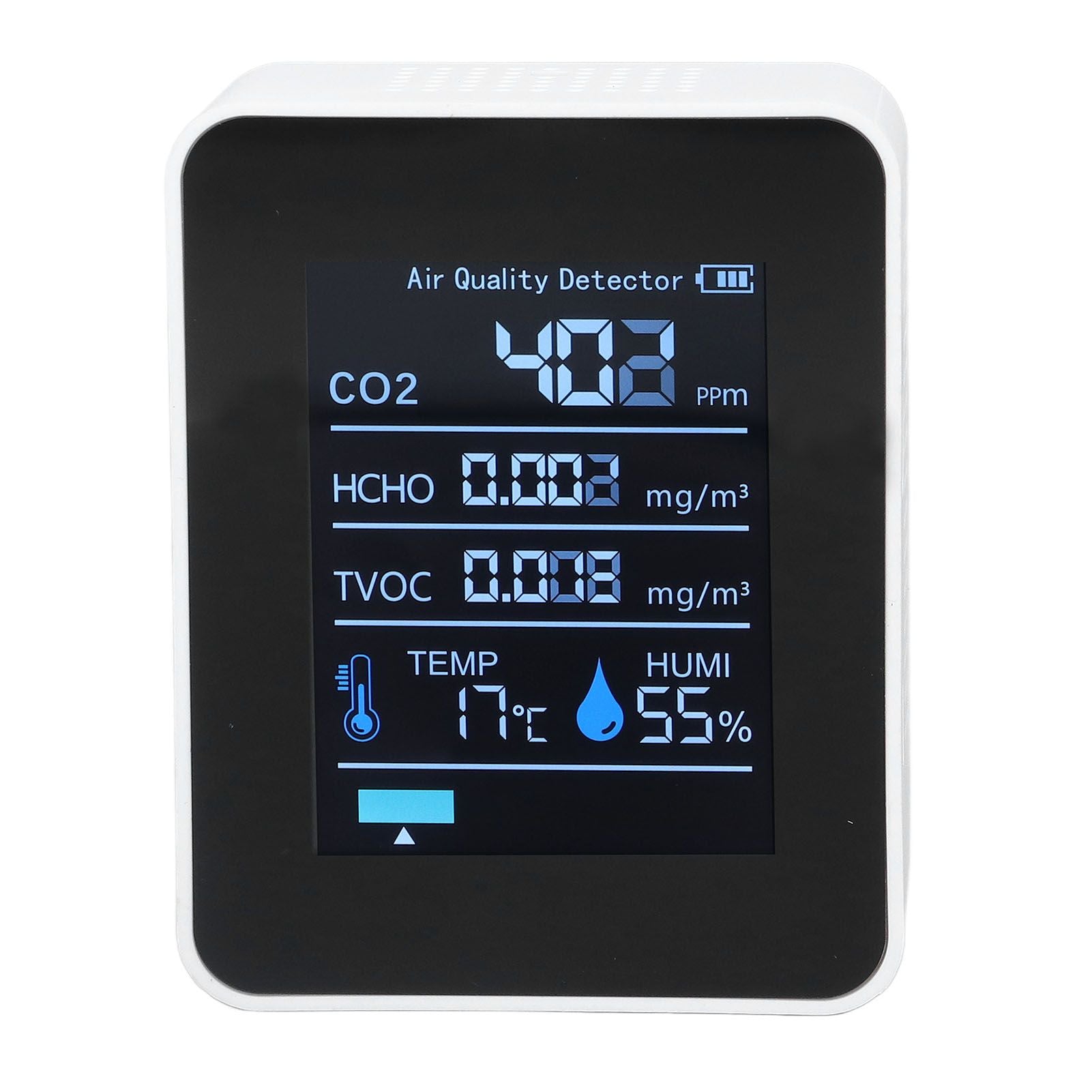 5 in 1 Air Quality Monitor Bluetooth APP Carbon Dioxide Detector USB Charging TVOC Temperature Humidity HCHO V1294-YM0523-3113220017311