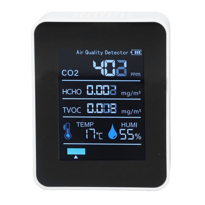 5 in 1 Air Quality Monitor Bluetooth APP Carbon Dioxide Detector USB Charging TVOC Temperature Humidity HCHO V1294-YM0523-3113220017311