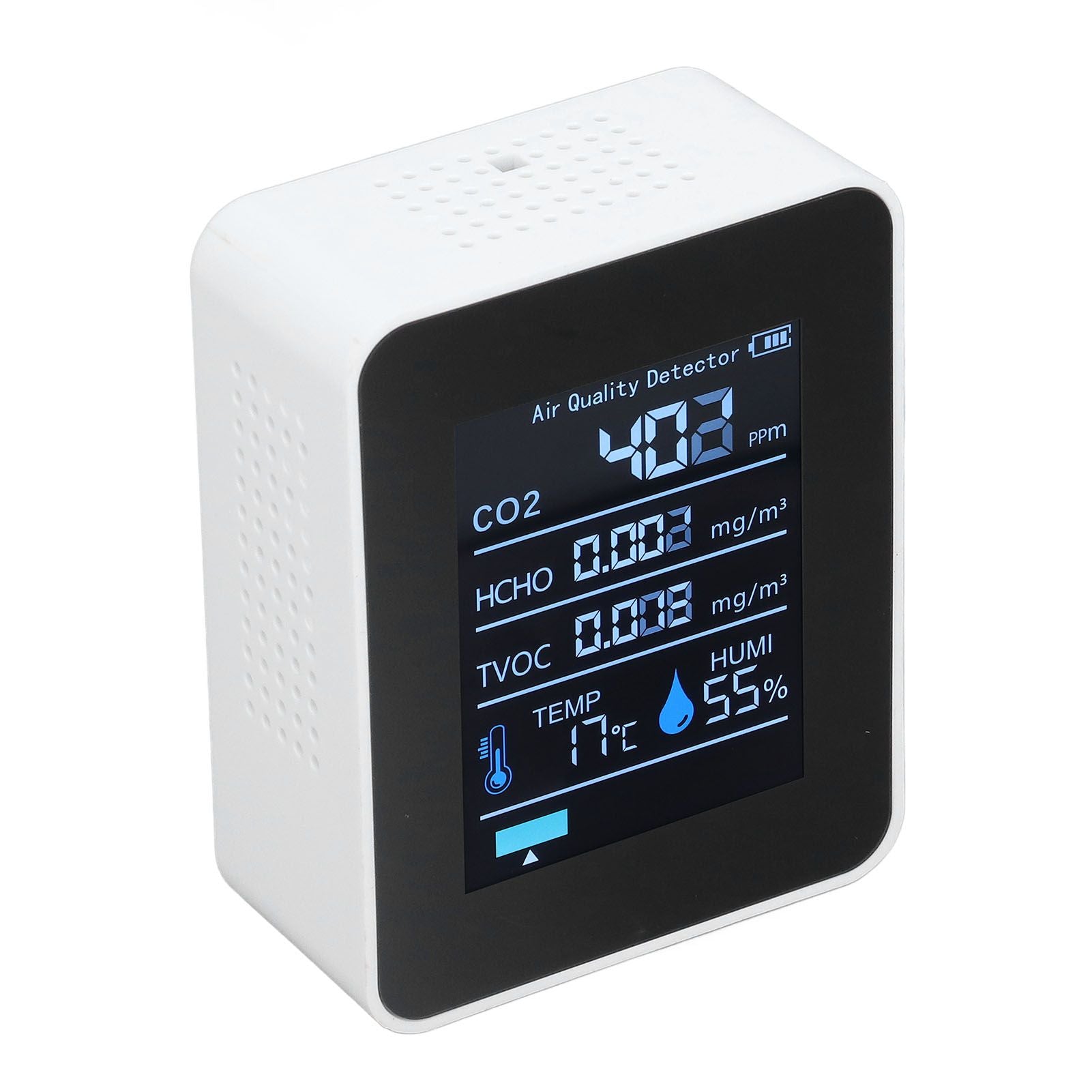 5 in 1 Air Quality Monitor Bluetooth APP Carbon Dioxide Detector USB Charging TVOC Temperature Humidity HCHO V1294-YM0523-3113220017311