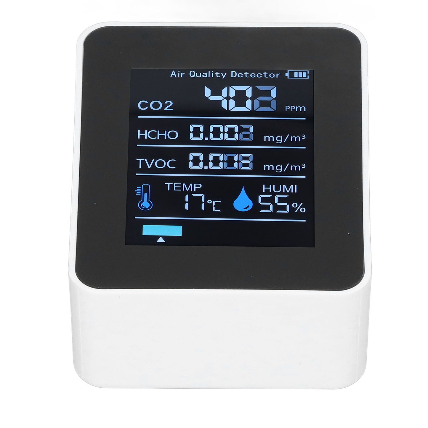 5 in 1 Air Quality Monitor Bluetooth APP Carbon Dioxide Detector USB Charging TVOC Temperature Humidity HCHO V1294-YM0523-3113220017311