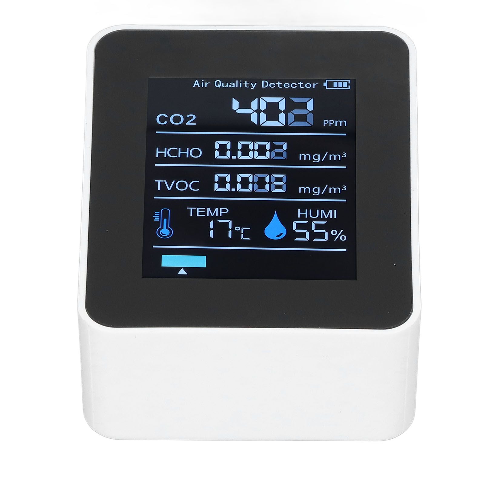 5 in 1 Air Quality Monitor Bluetooth APP Carbon Dioxide Detector USB Charging TVOC Temperature Humidity HCHO V1294-YM0523-3113220017311