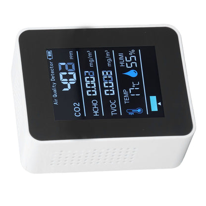 5 in 1 Air Quality Monitor Bluetooth APP Carbon Dioxide Detector USB Charging TVOC Temperature Humidity HCHO V1294-YM0523-3113220017311