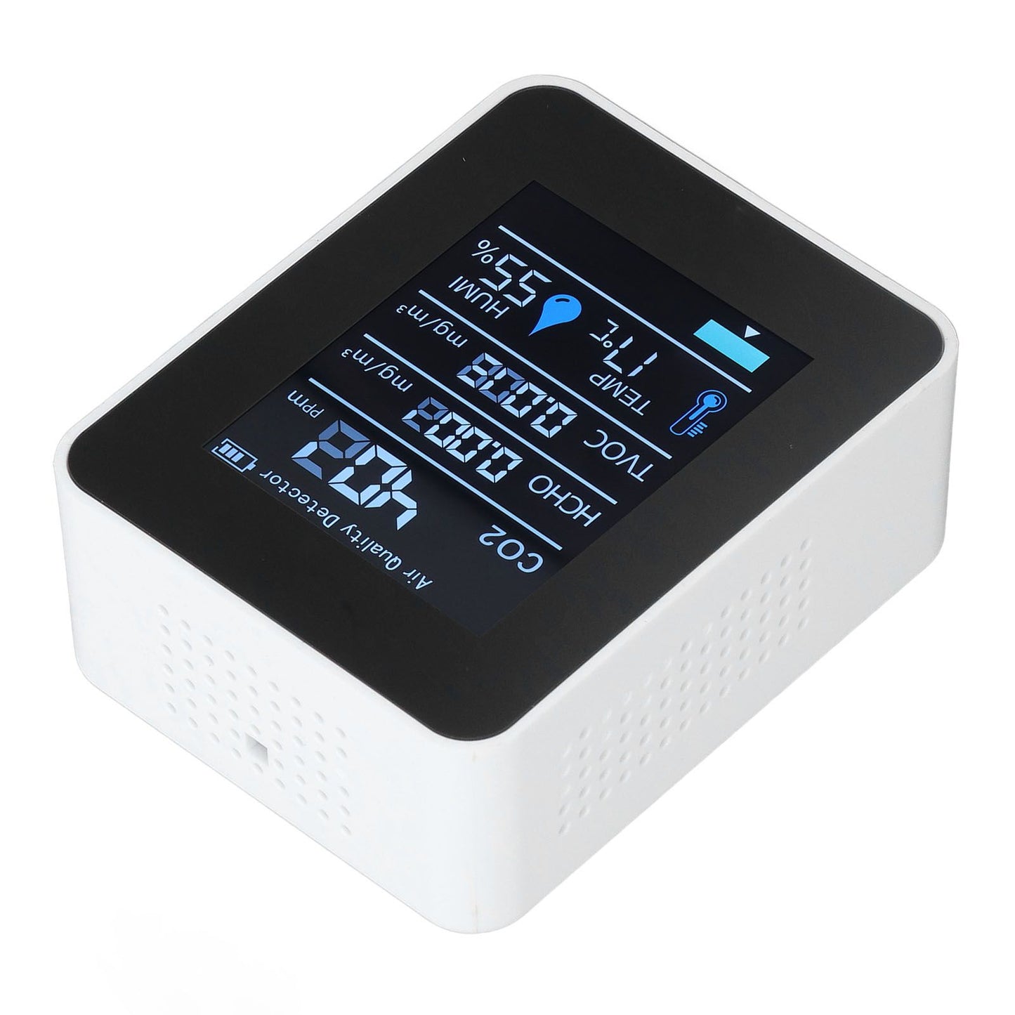 5 in 1 Air Quality Monitor Bluetooth APP Carbon Dioxide Detector USB Charging TVOC Temperature Humidity HCHO V1294-YM0523-3113220017311