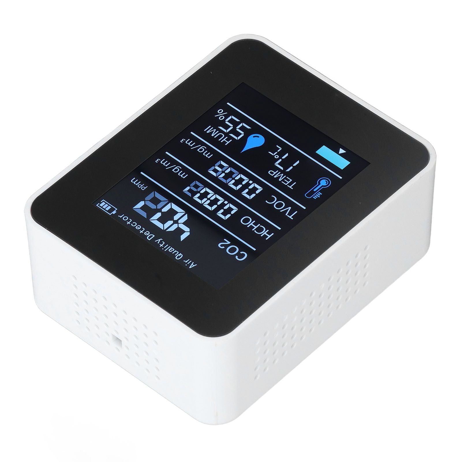 5 in 1 Air Quality Monitor Bluetooth APP Carbon Dioxide Detector USB Charging TVOC Temperature Humidity HCHO V1294-YM0523-3113220017311