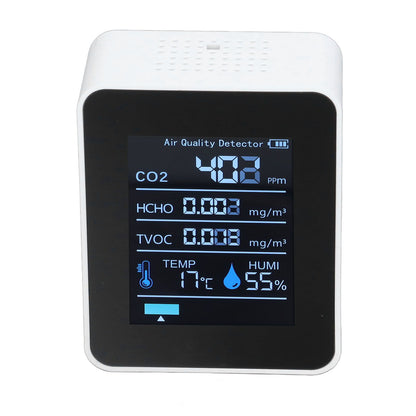5 in 1 Air Quality Monitor Bluetooth APP Carbon Dioxide Detector USB Charging TVOC Temperature Humidity HCHO V1294-YM0523-3113220017311