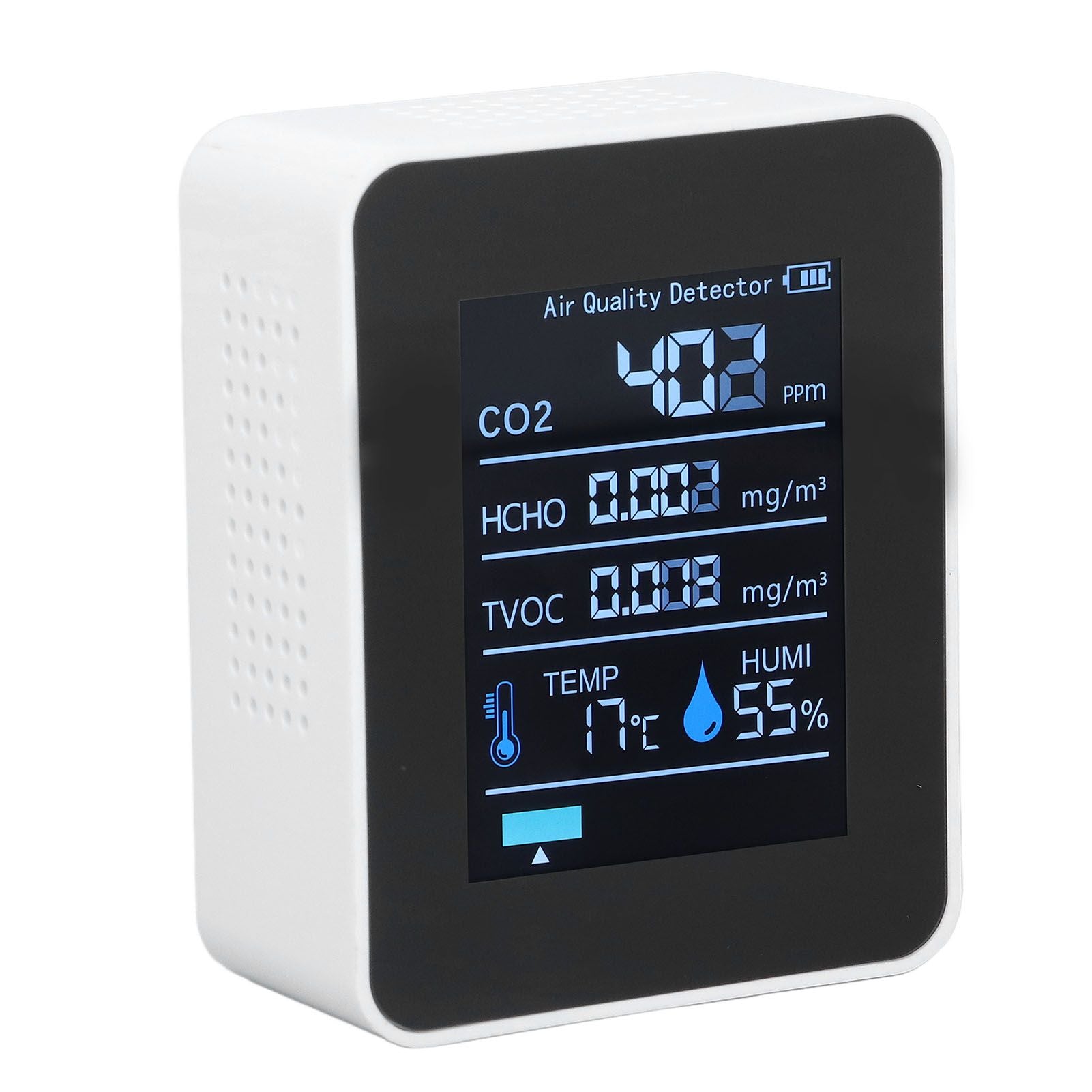 5 in 1 Air Quality Monitor Bluetooth APP Carbon Dioxide Detector USB Charging TVOC Temperature Humidity HCHO V1294-YM0523-3113220017311