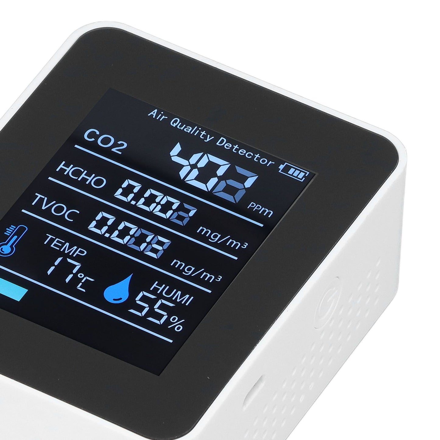 5 in 1 Air Quality Monitor Bluetooth APP Carbon Dioxide Detector USB Charging TVOC Temperature Humidity HCHO V1294-YM0523-3113220017311