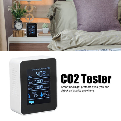 5 in 1 Air Quality Monitor Bluetooth APP Carbon Dioxide Detector USB Charging TVOC Temperature Humidity HCHO V1294-YM0523-3113220017311