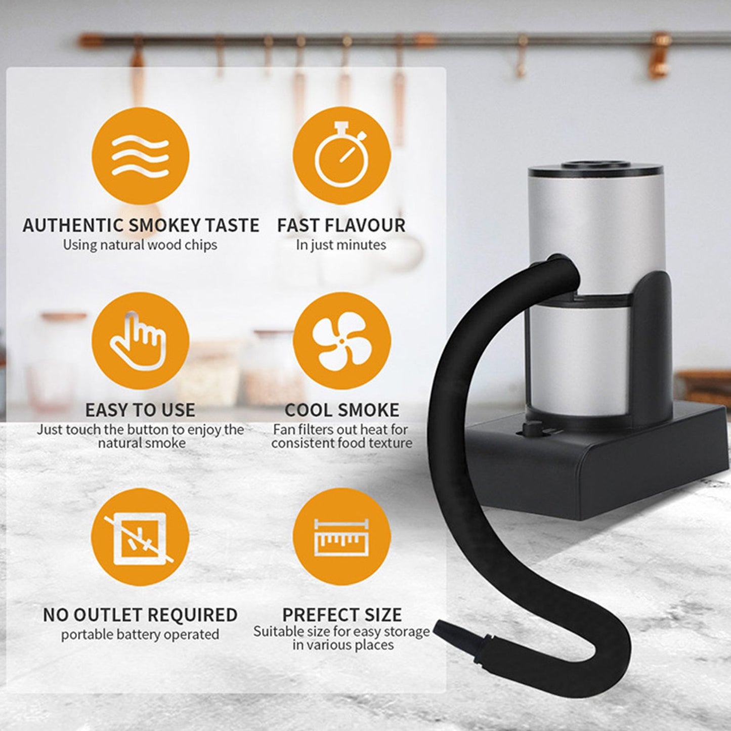 Smoke Infuser Handheld Easy Clean Smoking Device Wood Cocktail Smoker for Sous Vide Meat Salmon V1294-YM0523-3113220018911