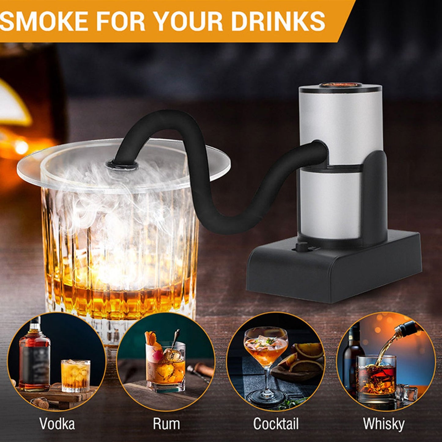 Smoke Infuser Handheld Easy Clean Smoking Device Wood Cocktail Smoker for Sous Vide Meat Salmon V1294-YM0523-3113220018911