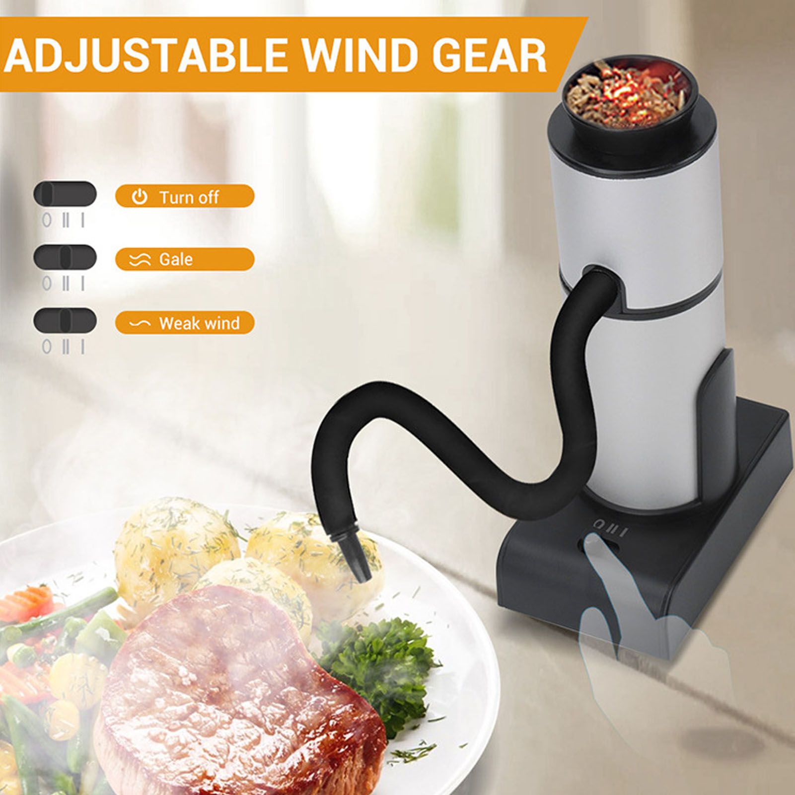 Portable Smoking Device Handheld Wood Smoke Infuser for Food Cooking Cocktail Drinks Molecular Gastronomy V1294-YM0523-3113220019211