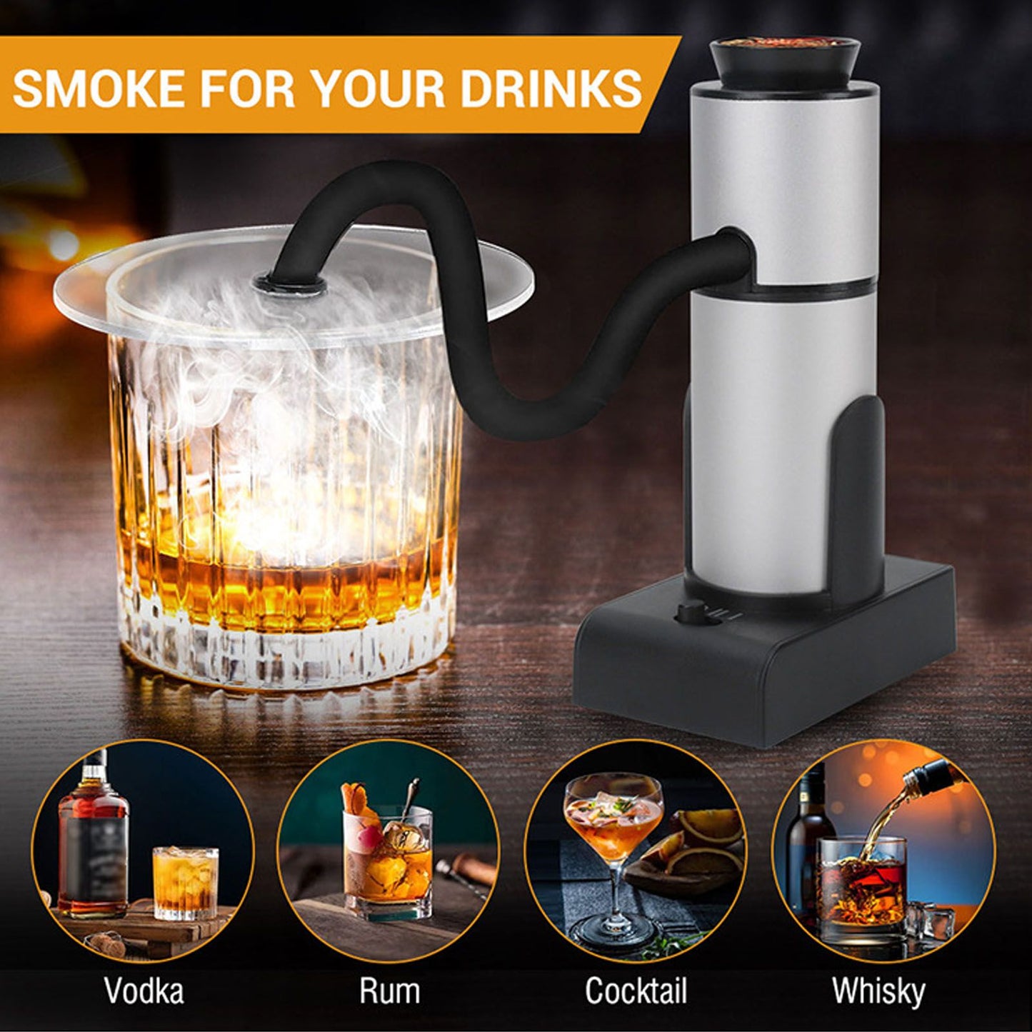 Portable Smoking Device Handheld Wood Smoke Infuser for Food Cooking Cocktail Drinks Molecular Gastronomy V1294-YM0523-3113220019211