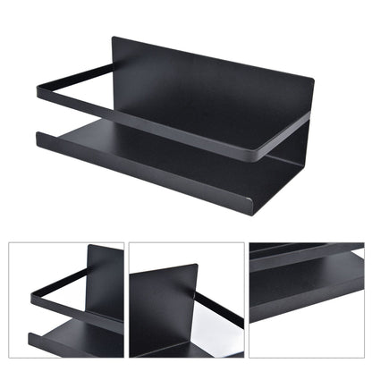 Kitchen Rack Space Saving Spice Shelf Organizer Magnetic Single Tier Iron for StorageBlack V1294-YM0523-3113220021712