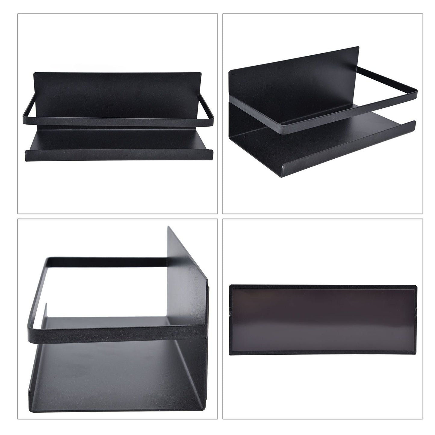 Kitchen Rack Space Saving Spice Shelf Organizer Magnetic Single Tier Iron for StorageBlack V1294-YM0523-3113220021712
