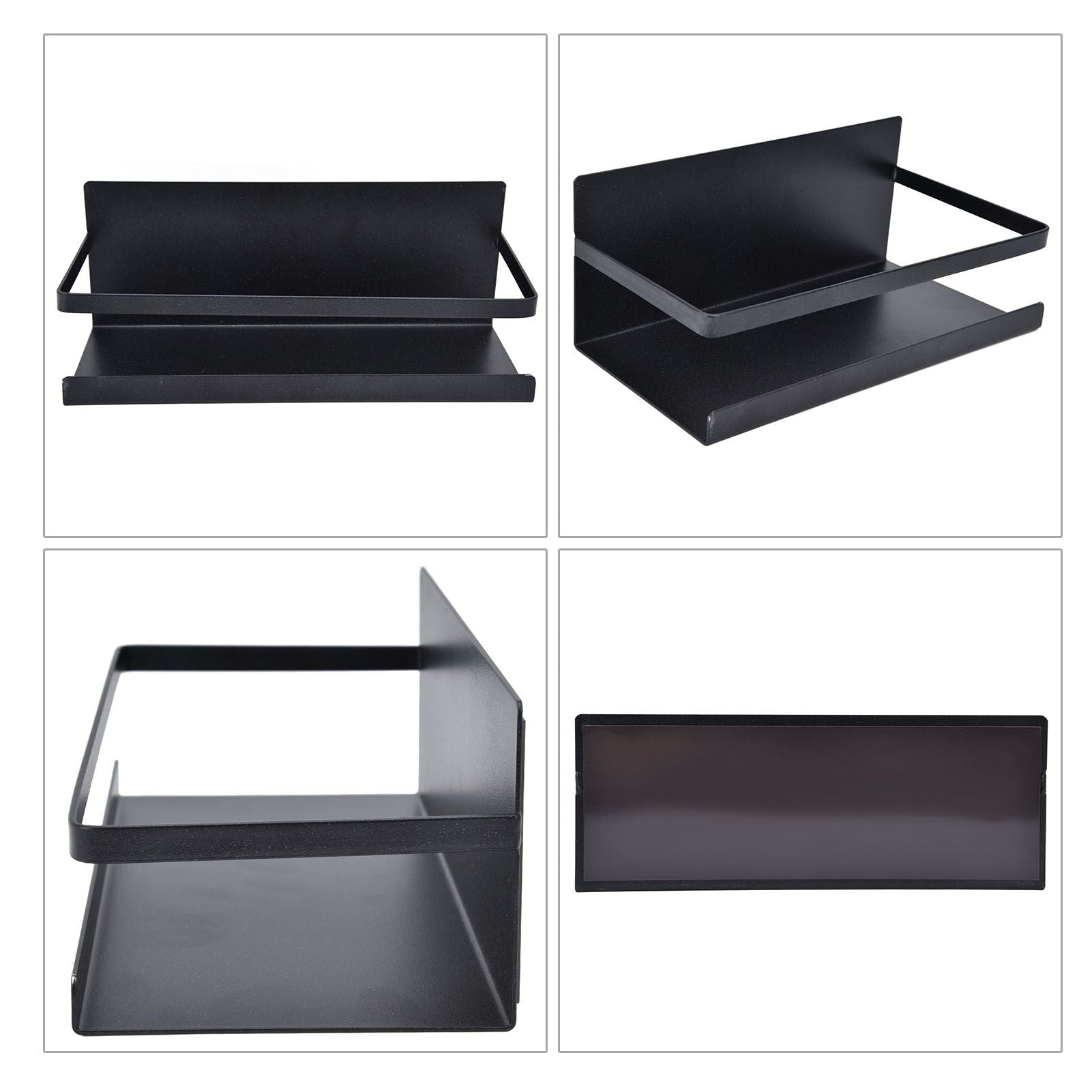 Kitchen Rack Space Saving Spice Shelf Organizer Magnetic Single Tier Iron for StorageBlack V1294-YM0523-3113220021712