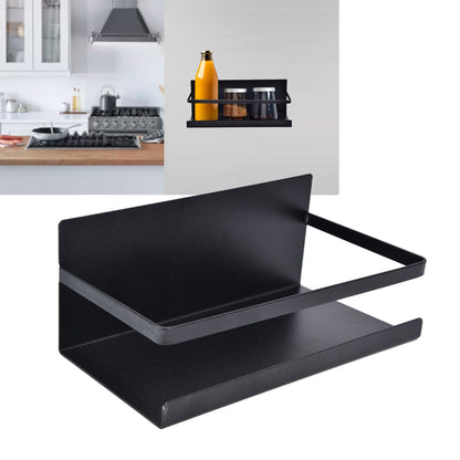 Kitchen Rack Space Saving Spice Shelf Organizer Magnetic Single Tier Iron for StorageBlack V1294-YM0523-3113220021712