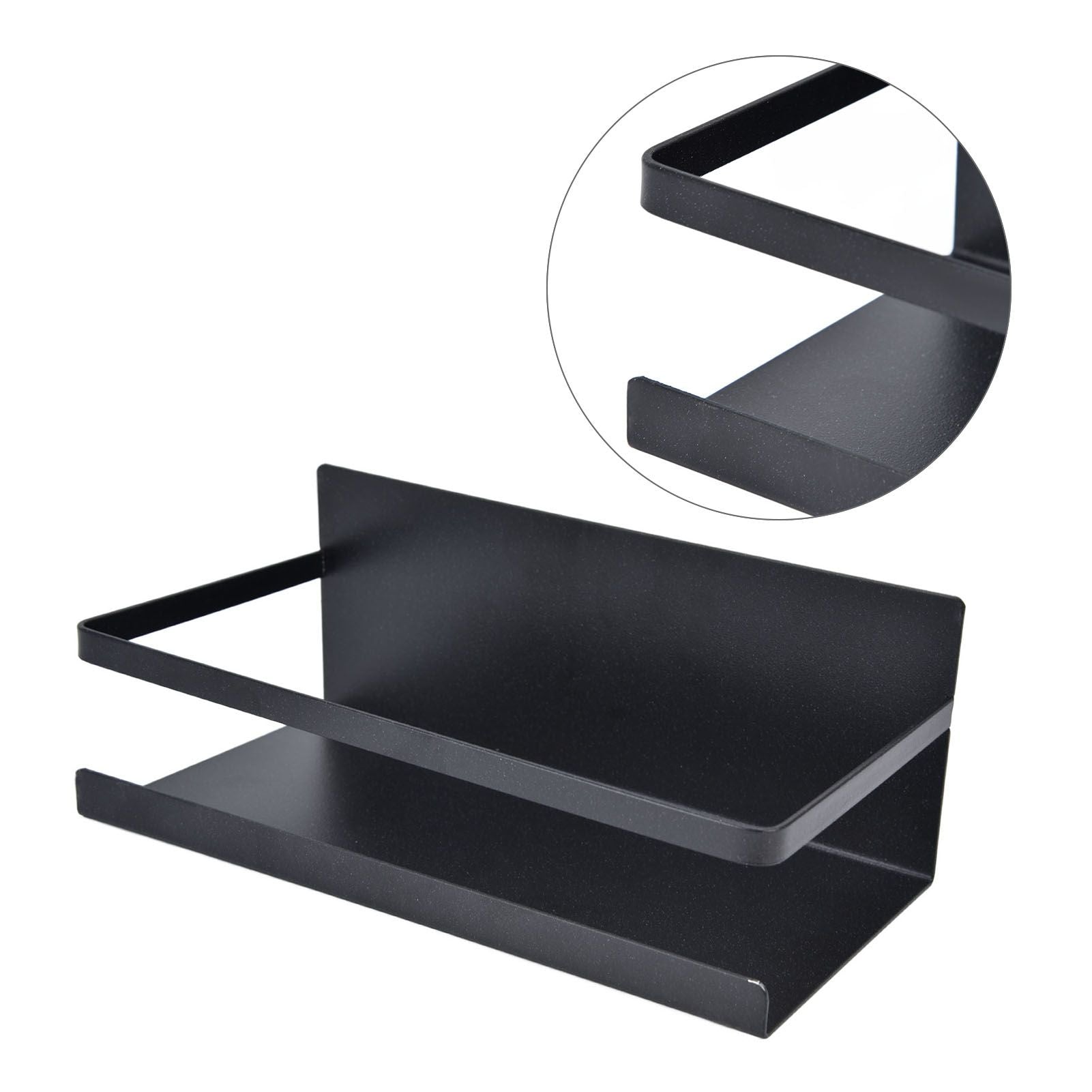 Kitchen Rack Space Saving Spice Shelf Organizer Magnetic Single Tier Iron for StorageBlack V1294-YM0523-3113220021712