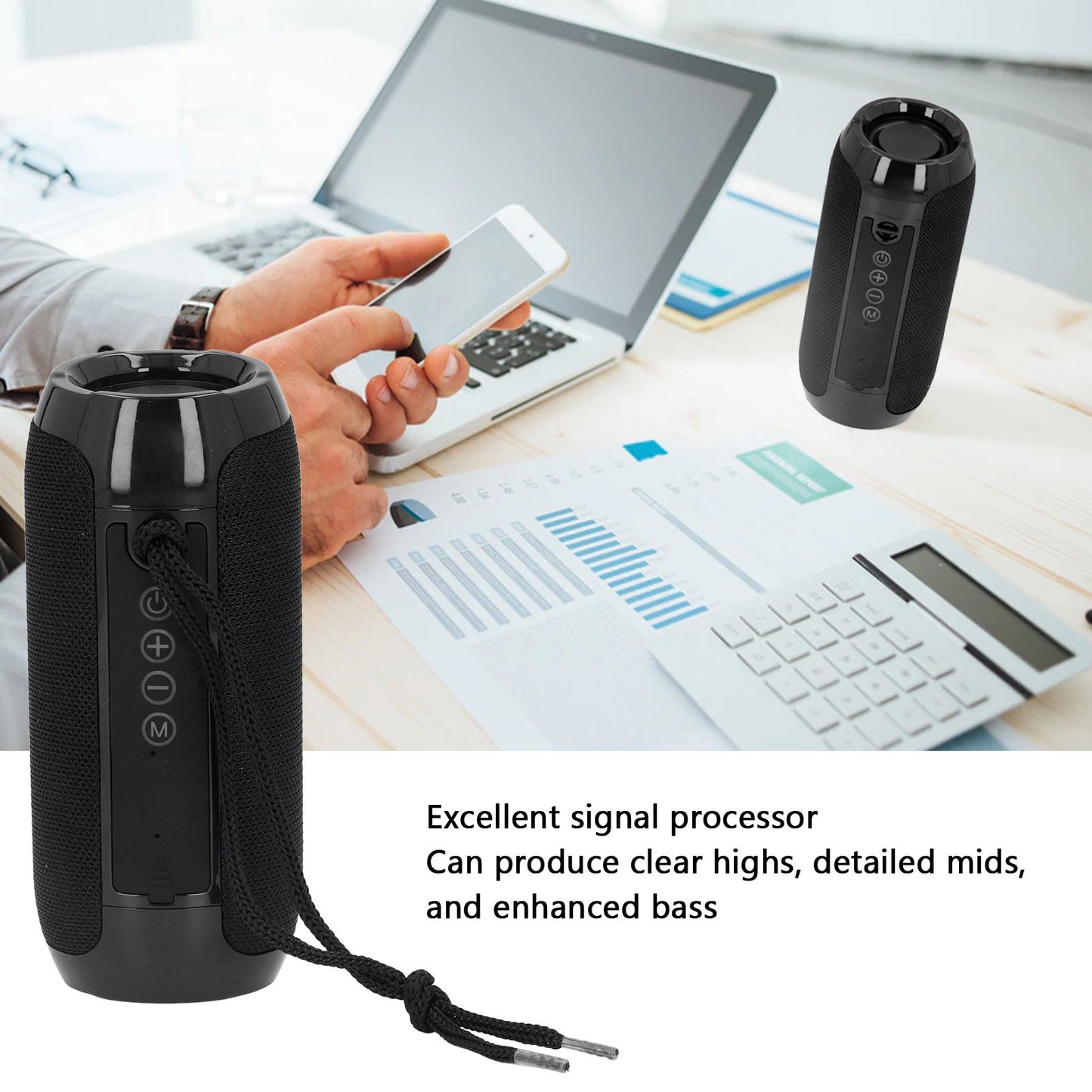 Portable Bluetooth Speaker USB Charging Outdoor Wireless Stereo Speaker Built in Battery V1294-YM0523-3113220025111