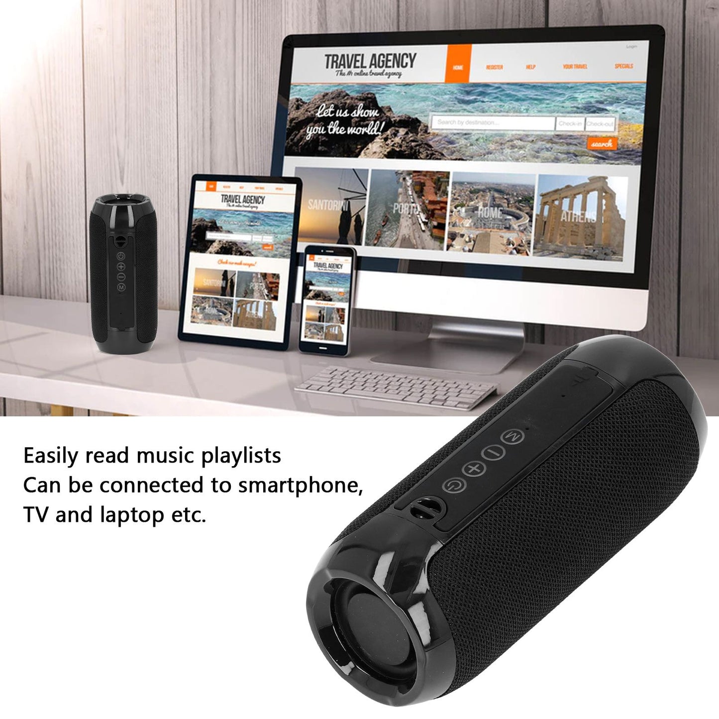Portable Bluetooth Speaker USB Charging Outdoor Wireless Stereo Speaker Built in Battery V1294-YM0523-3113220025111