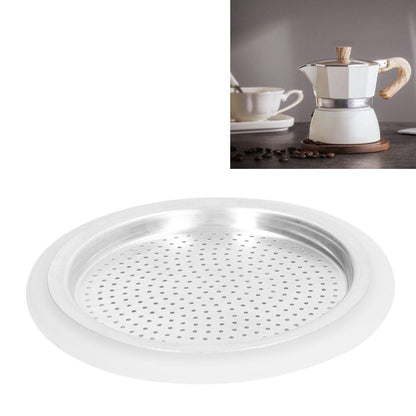 Coffee Pot Filter Sealing Ring and Filter Set Reusable Aluminum Filter Disc for Coffee Makingfor 3 People V1294-YM0523-3113220025511