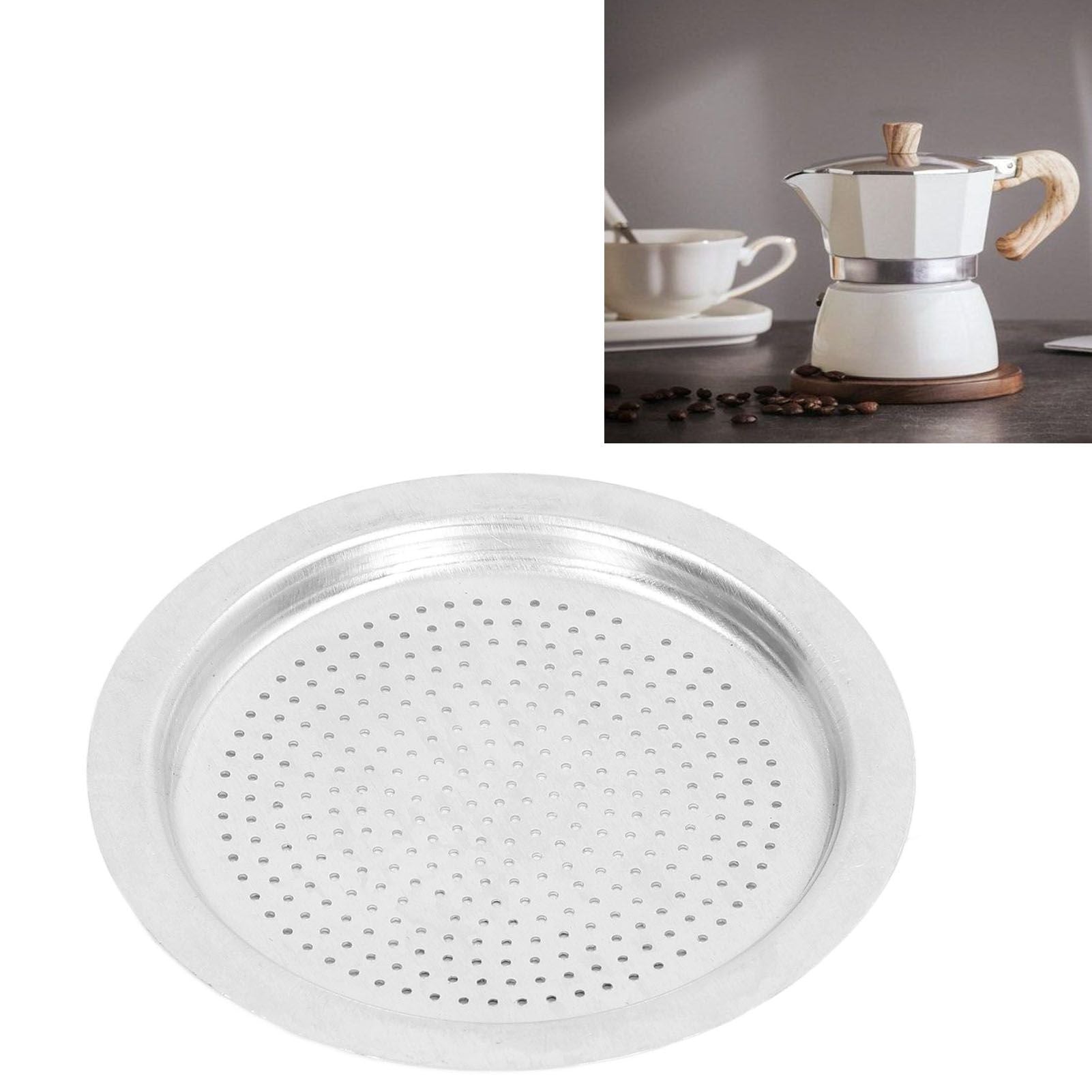 Coffee Pot Filter Sealing Ring and Filter Set Reusable Aluminum Filter Disc for Coffee Makingfor 6 People V1294-YM0523-3113220025512