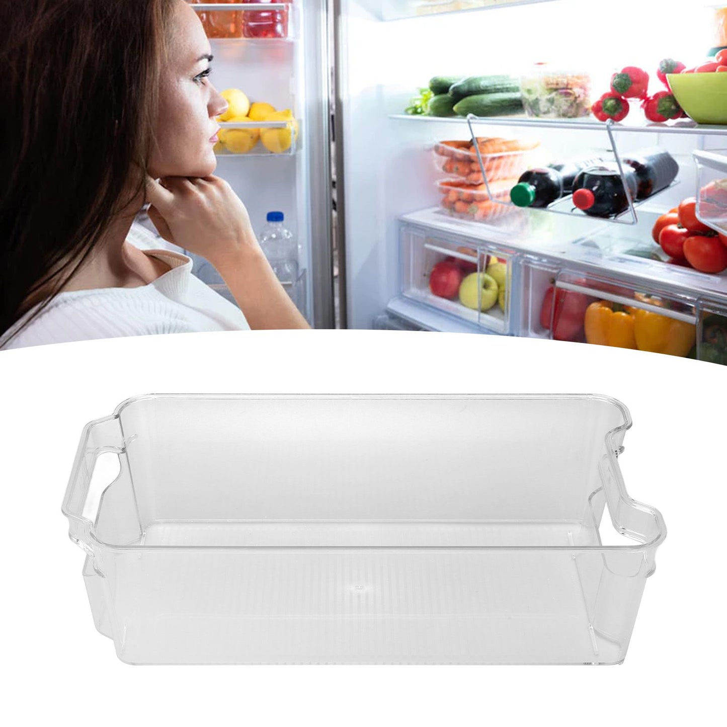 Refrigerator Storage Container PET Large Capacity Visual Design Safe Harmless Food Storage BoxSmall V1294-YM0523-3113220026811