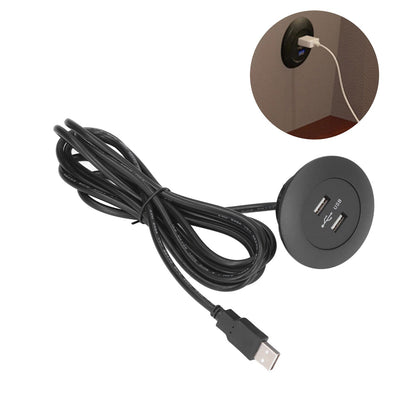 Sofa USB Charging Socket Flush Mount Installation Dual USB Charging Ports Socket for Home UseBlack V1294-YM0523-3113220029811