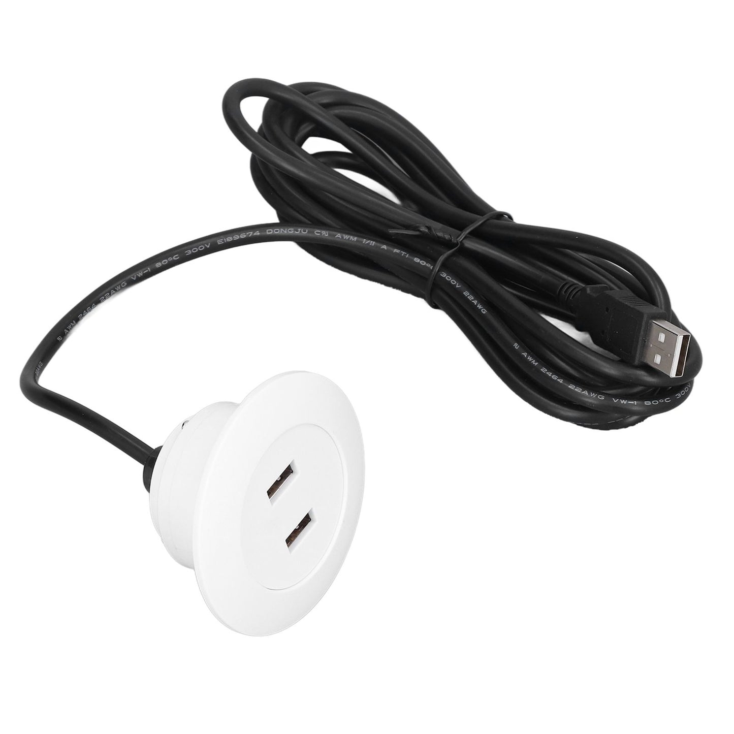 Sofa USB Charging Socket Flush Mount Installation Dual USB Charging Ports Socket for Home UseWhite V1294-YM0523-3113220029812