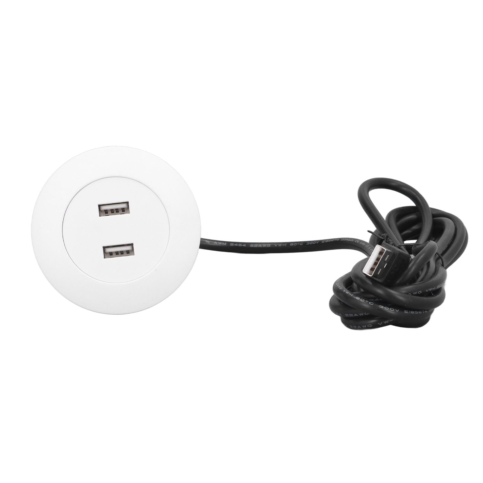 Sofa USB Charging Socket Flush Mount Installation Dual USB Charging Ports Socket for Home UseWhite V1294-YM0523-3113220029812