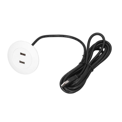 Sofa USB Charging Socket Flush Mount Installation Dual USB Charging Ports Socket for Home UseWhite V1294-YM0523-3113220029812