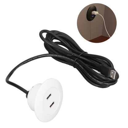 Sofa USB Charging Socket Flush Mount Installation Dual USB Charging Ports Socket for Home UseWhite V1294-YM0523-3113220029812