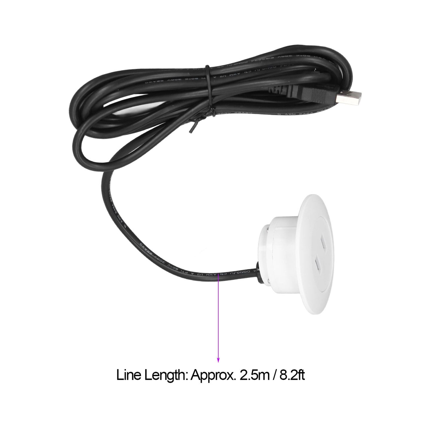 Sofa USB Charging Socket Flush Mount Installation Dual USB Charging Ports Socket for Home UseWhite V1294-YM0523-3113220029812