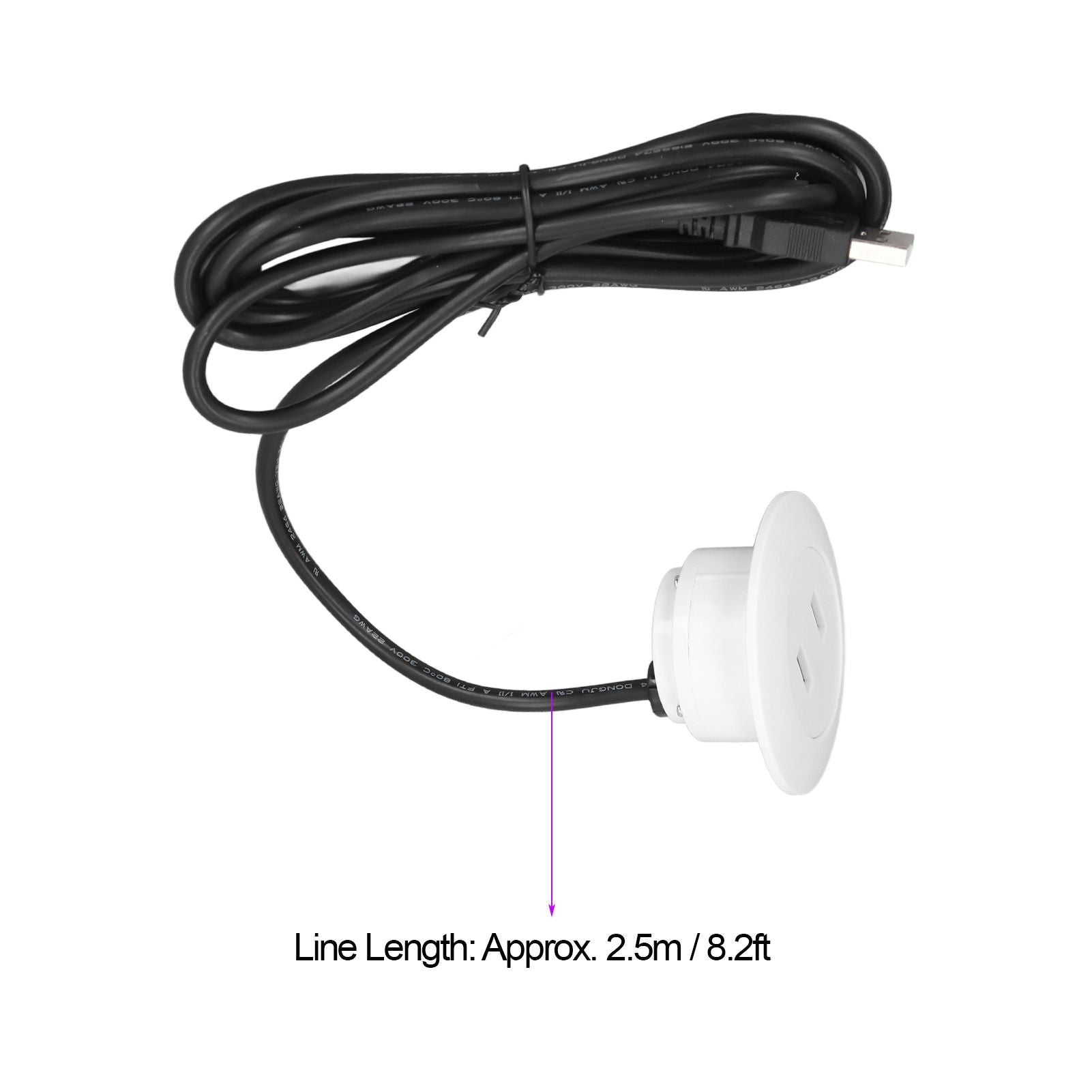 Sofa USB Charging Socket Flush Mount Installation Dual USB Charging Ports Socket for Home UseWhite V1294-YM0523-3113220029812