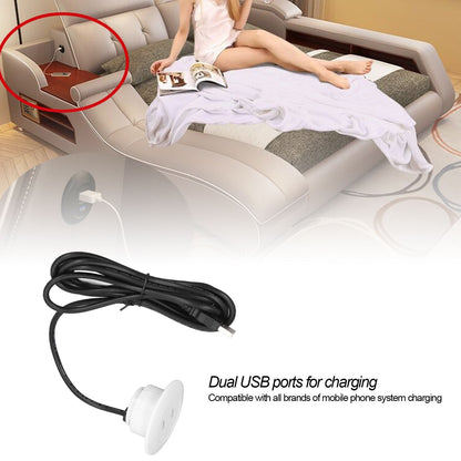 Sofa USB Charging Socket Flush Mount Installation Dual USB Charging Ports Socket for Home UseWhite V1294-YM0523-3113220029812