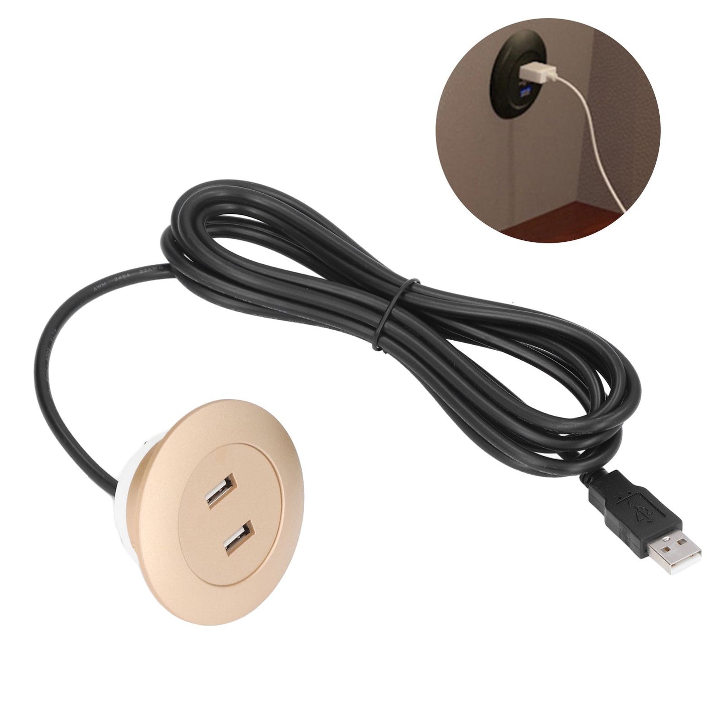 Sofa USB Charging Socket Flush Mount Installation Dual USB Charging Ports Socket for Home UseGold V1294-YM0523-3113220029813