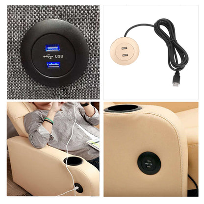 Sofa USB Charging Socket Flush Mount Installation Dual USB Charging Ports Socket for Home UseGold V1294-YM0523-3113220029813