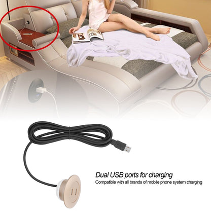 Sofa USB Charging Socket Flush Mount Installation Dual USB Charging Ports Socket for Home UseGold V1294-YM0523-3113220029813
