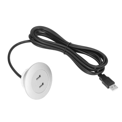 Sofa USB Charging Socket Flush Mount Installation Dual USB Charging Ports Socket for Home UseSilver V1294-YM0523-3113220029814