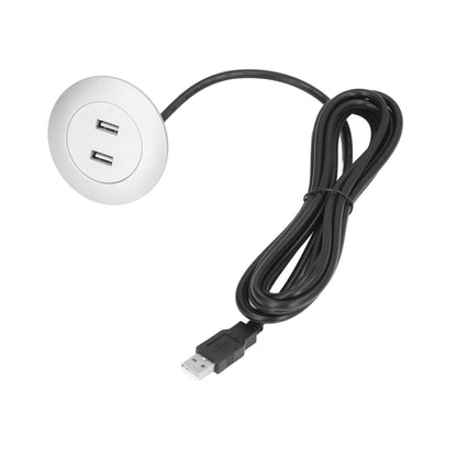 Sofa USB Charging Socket Flush Mount Installation Dual USB Charging Ports Socket for Home UseSilver V1294-YM0523-3113220029814