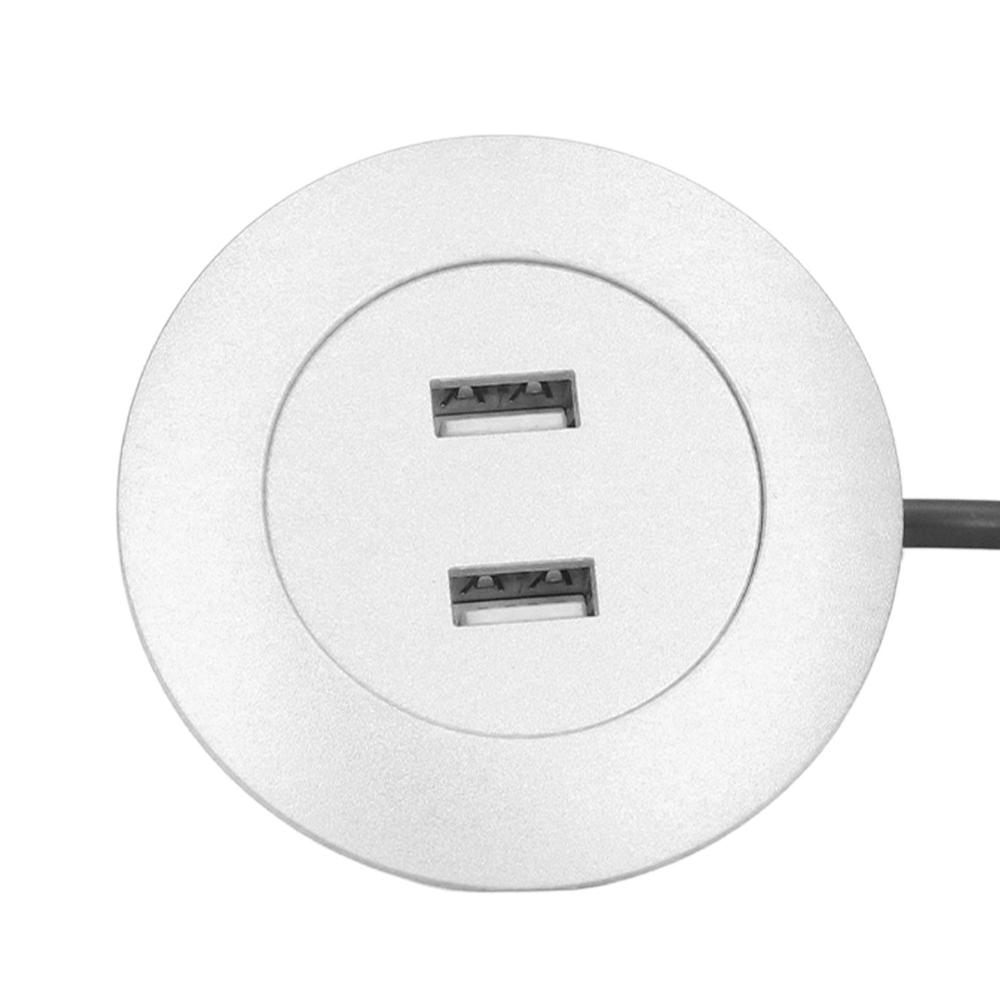 Sofa USB Charging Socket Flush Mount Installation Dual USB Charging Ports Socket for Home UseSilver V1294-YM0523-3113220029814