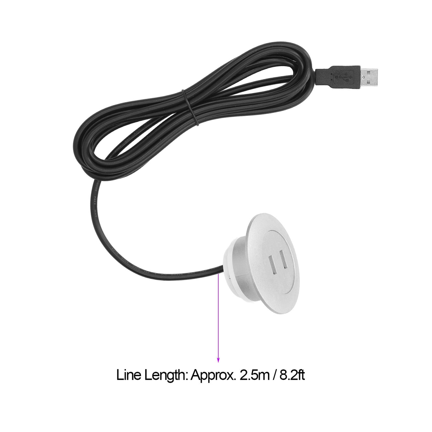 Sofa USB Charging Socket Flush Mount Installation Dual USB Charging Ports Socket for Home UseSilver V1294-YM0523-3113220029814