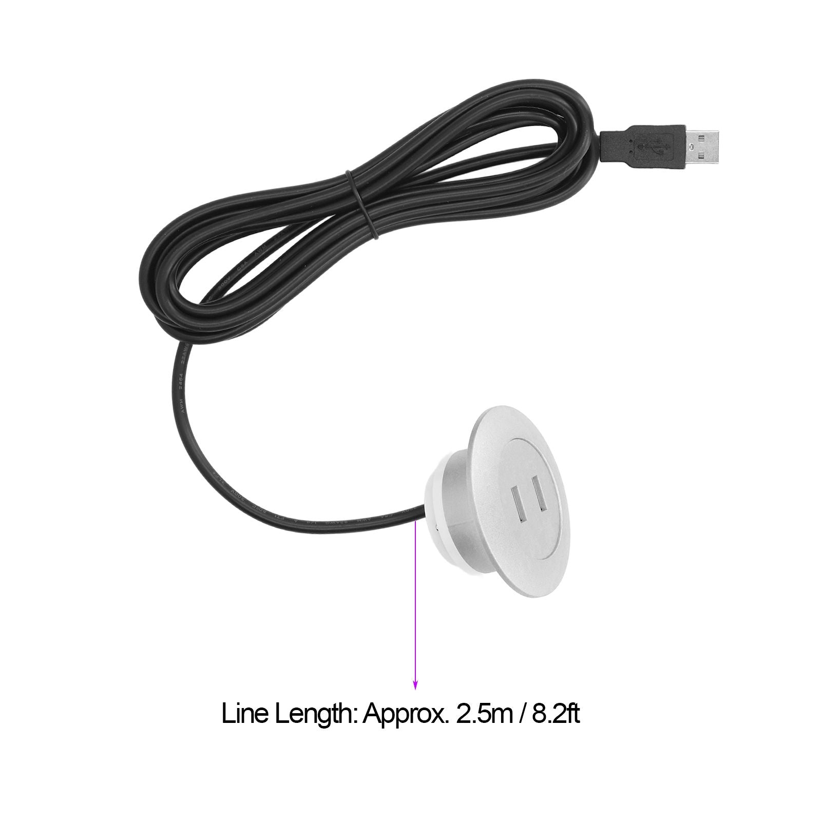 Sofa USB Charging Socket Flush Mount Installation Dual USB Charging Ports Socket for Home UseSilver V1294-YM0523-3113220029814